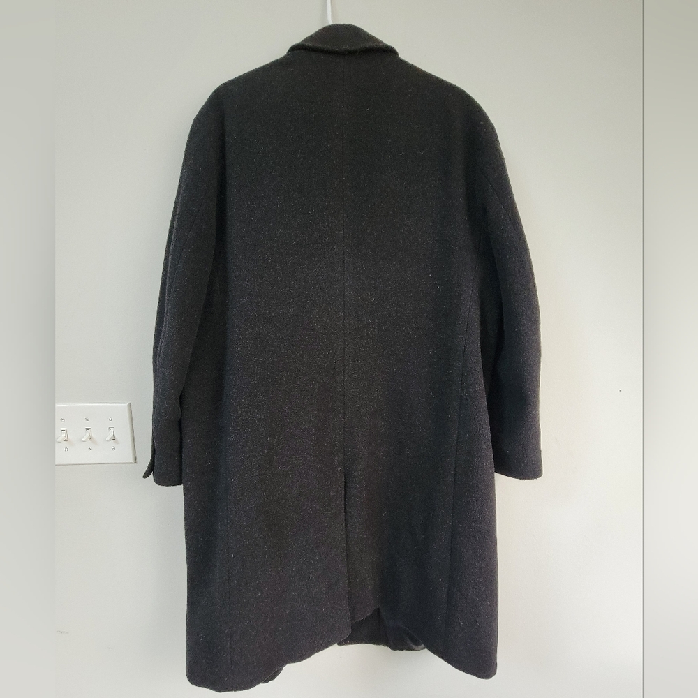 London Fog Wool Gray Trench Coat Men's Size L Formal Academia Classic Old Money - Picture 2 of 13